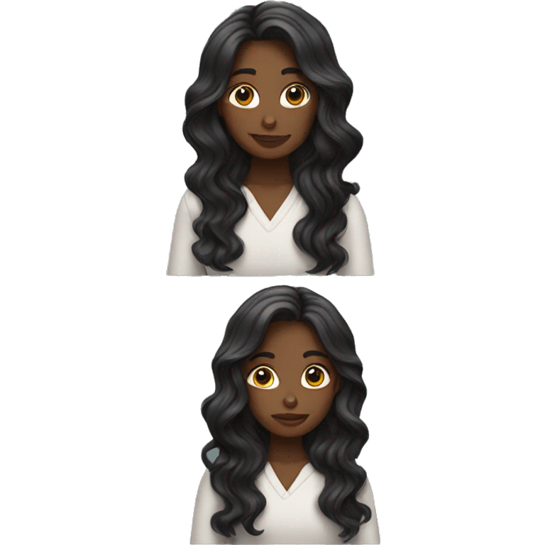 girl with wavy long dark hair emoji