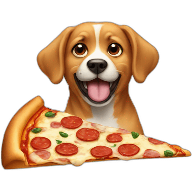 dog eating a pizza emoji