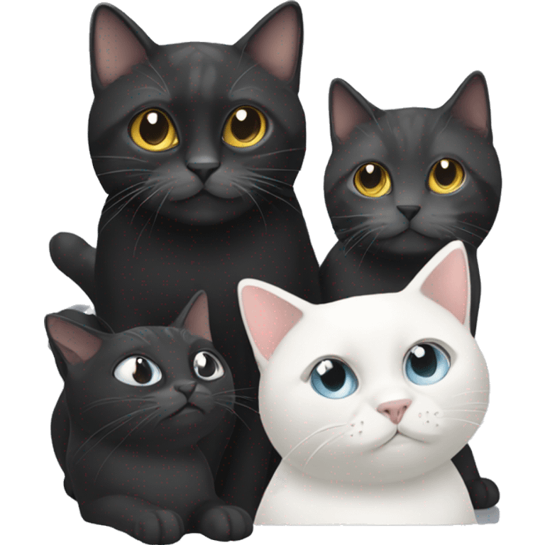 Sticker with me and black and white cats emoji