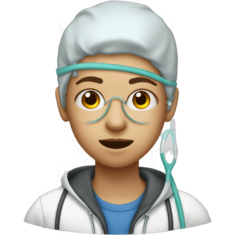 A teenager with a nasal cannula emoji