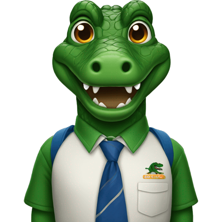 Gator wearing a school uniform  emoji