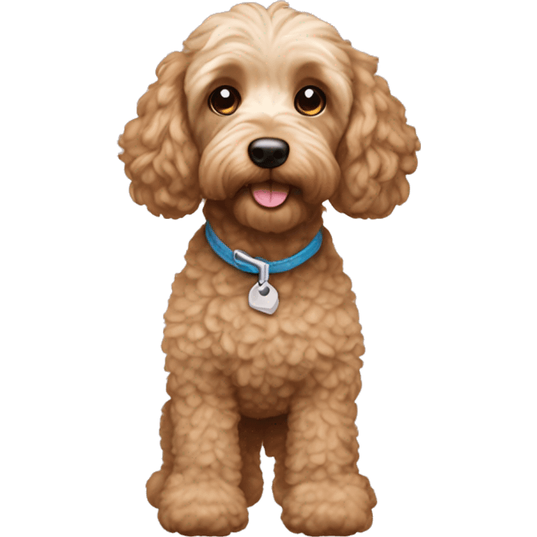 Cockapoo wearing uggs emoji