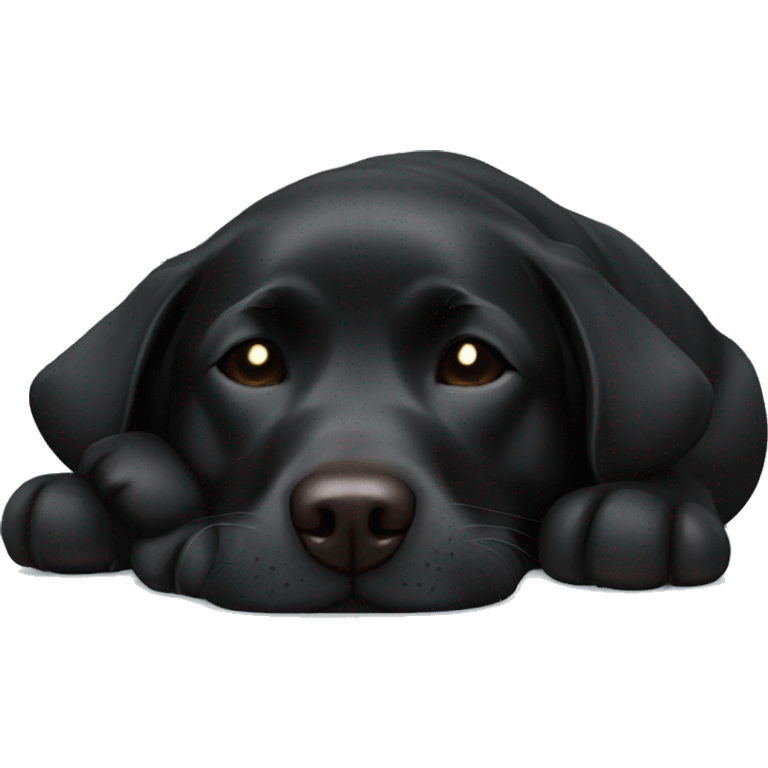 Black Labrador asleep  emoji