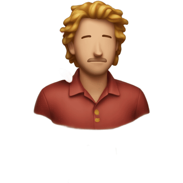 A man drenched in a chili emoji