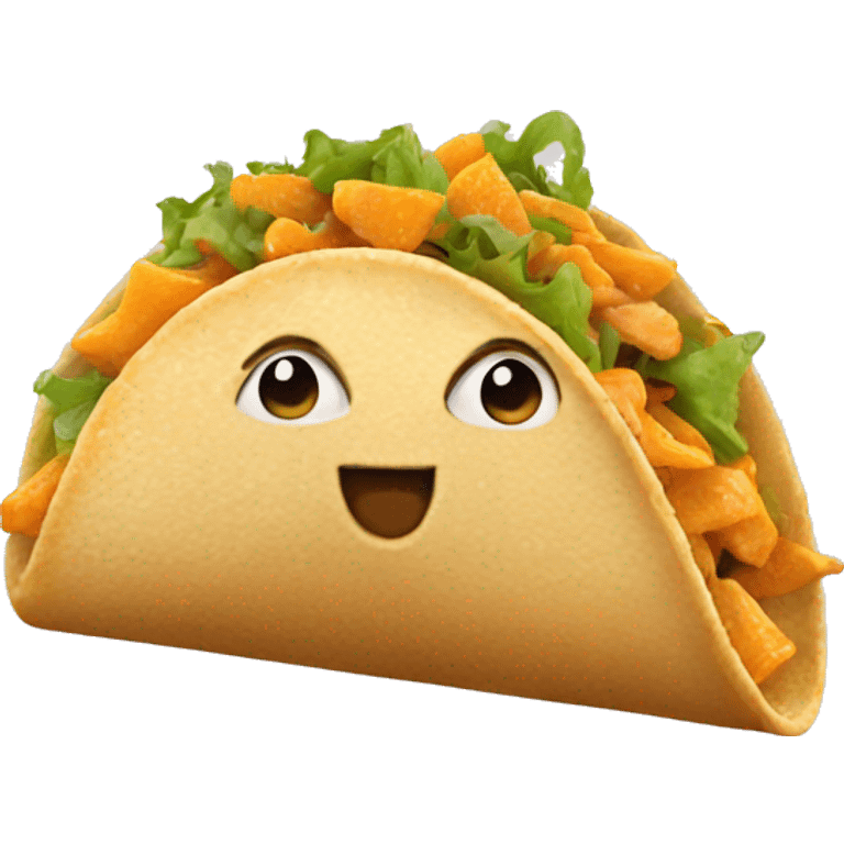 Orange crunchy taco emoji