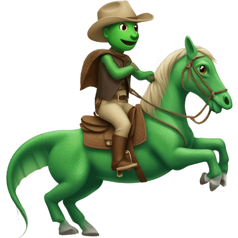 Lizard riding horse  emoji