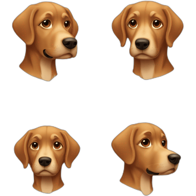 Brown short hair guy with golden retriever emoji