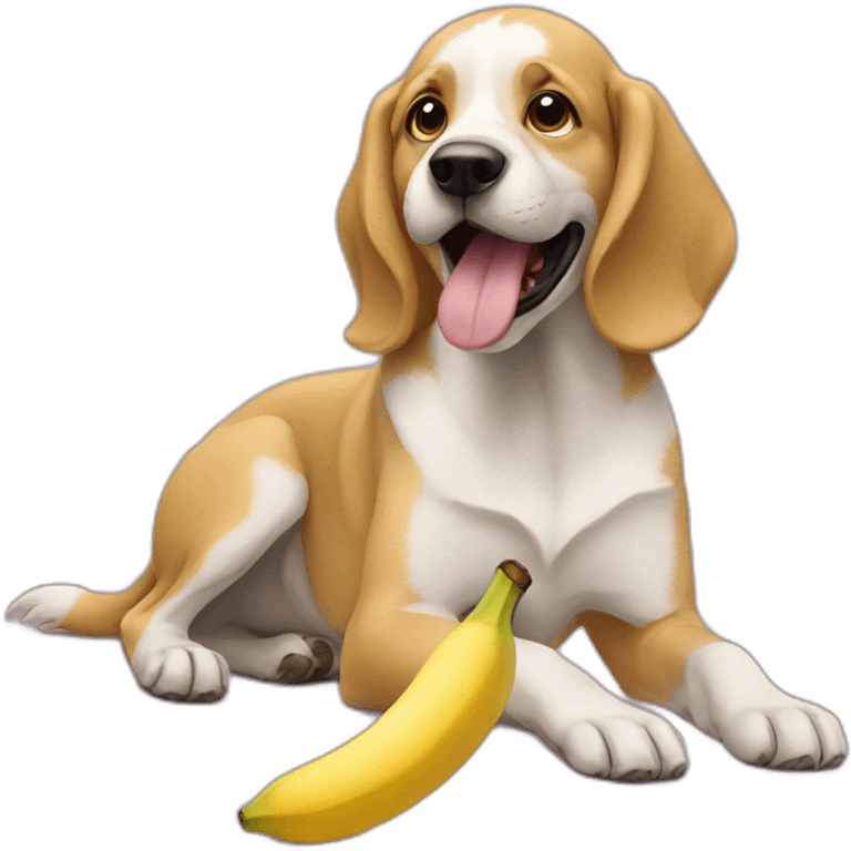 dog eating banana emoji