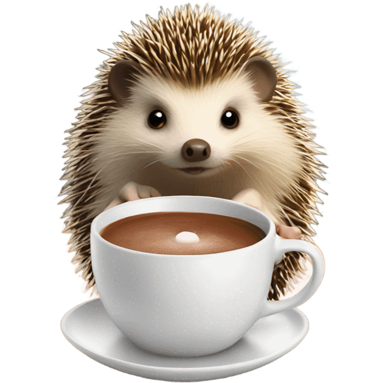 Hedgehog with a hot cocoa  emoji