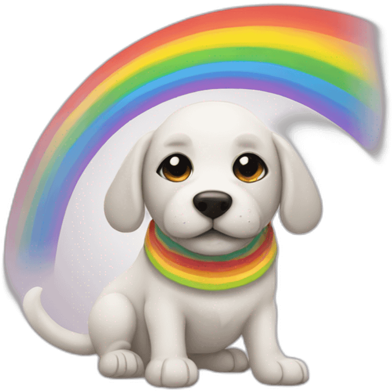 dog and ranbow emoji