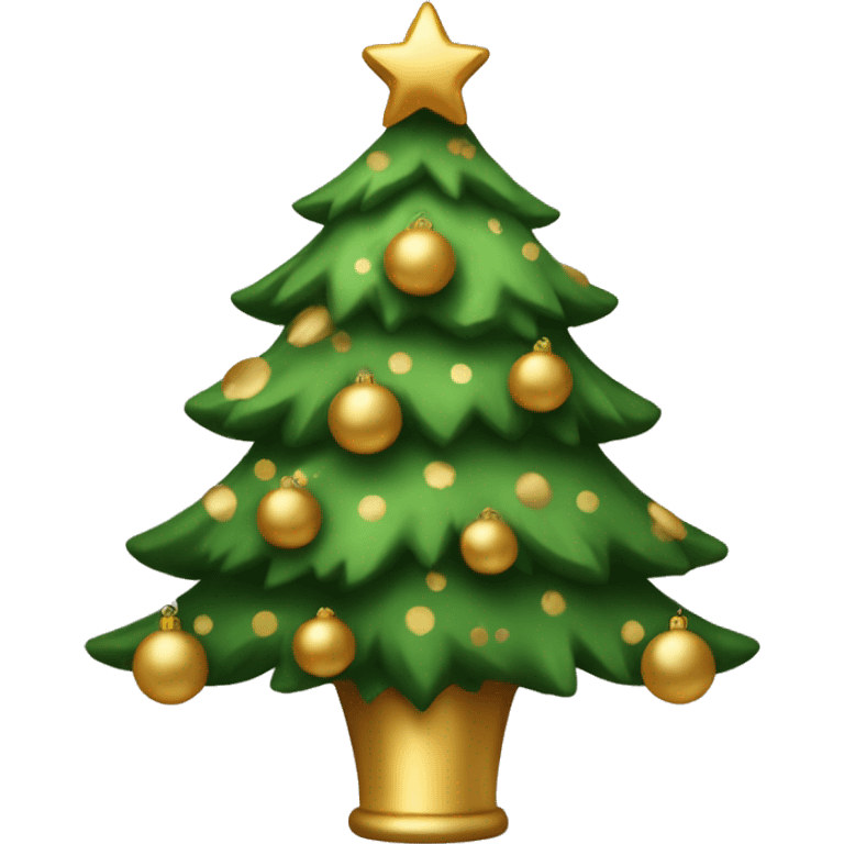 Christmas tree with gold and brown decoration  emoji