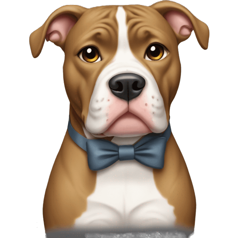 Pitbull dog with a white bow emoji