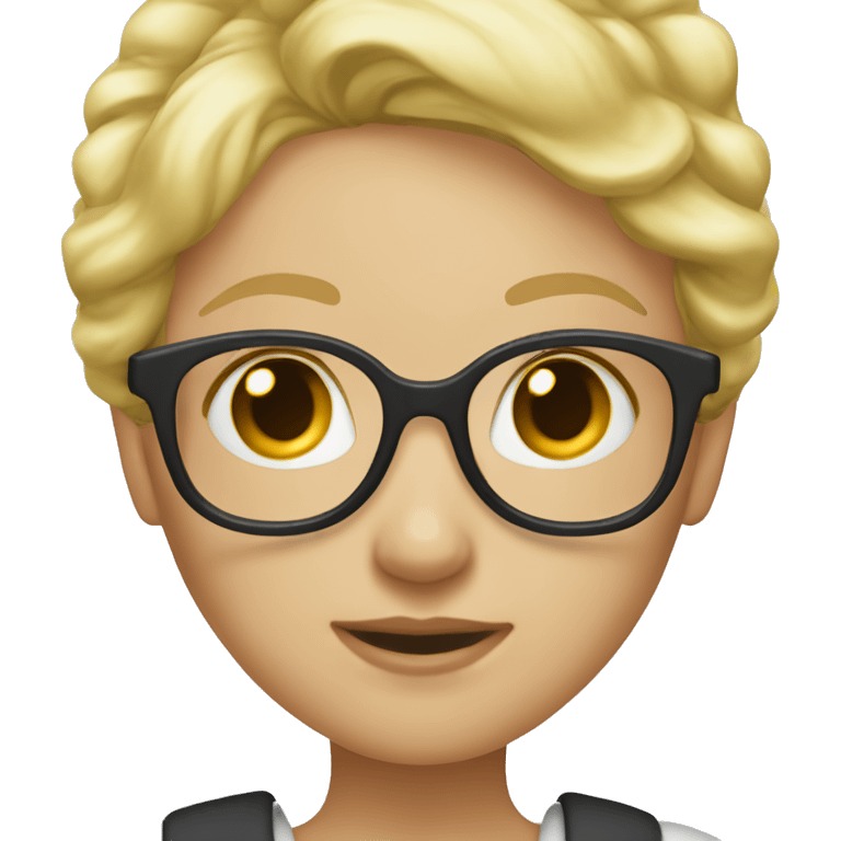 Fille blonde court lunette emoji