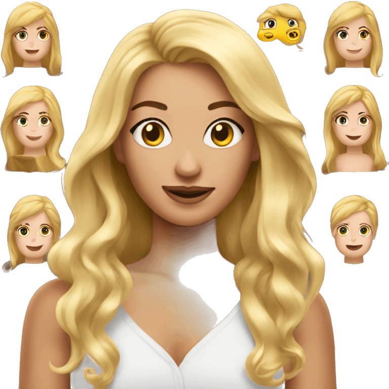 frau mit blonden extensions emoji