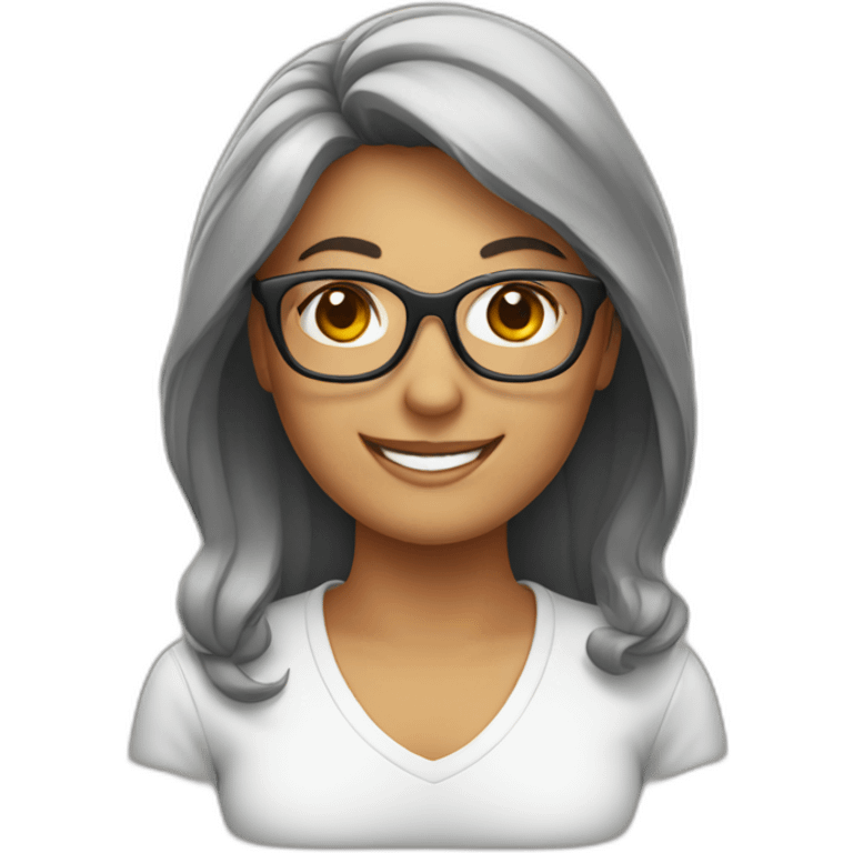 Happy looking woman with glasses emoji