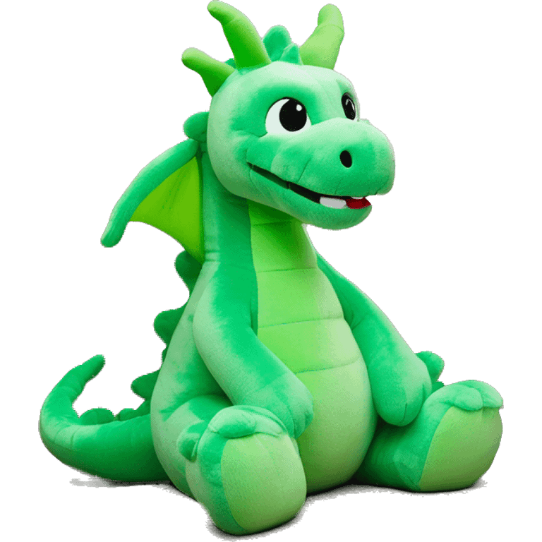 Jellycat, green dragon sitting emoji