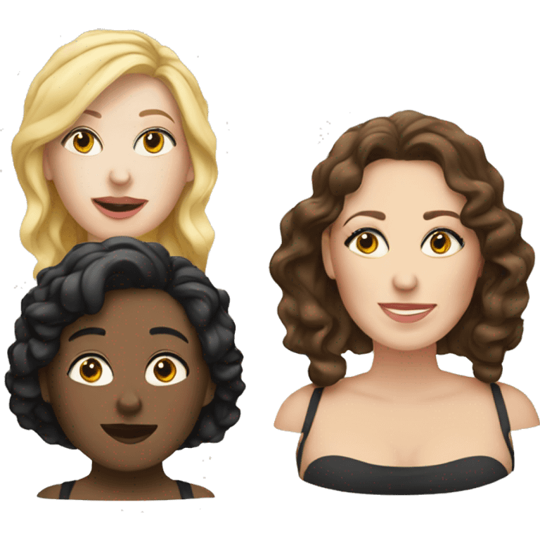 three white women plus size emoji