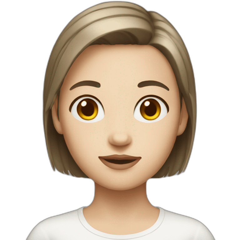 Girl with white skin and brown short hair emoji