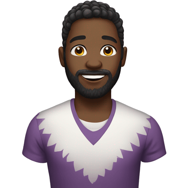 Black male with a beard as an unicorn emoji