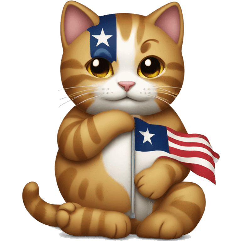 cat hugging texas flag emoji