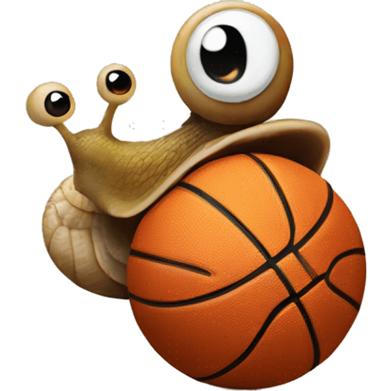 Snail with a basketball emoji