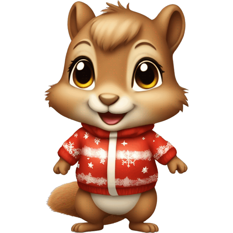 Cute Little Baby squirrel, wearing a cute christmas Outfit  emoji