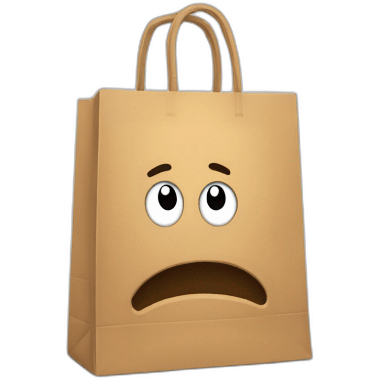 shopping bag sad emoji