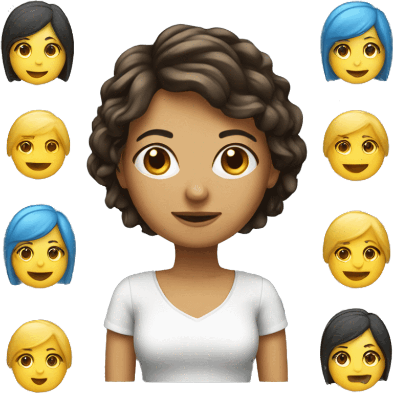 young italian woman chatbot assistant emoji