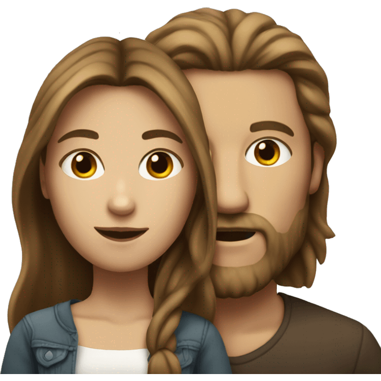 white man with long brown hair woman emoji