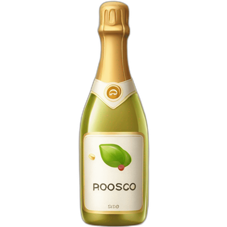 Cork popping off prosecco bottle with spray emoji