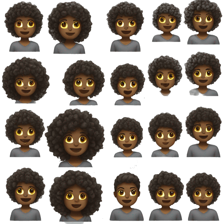 Female dark skin with curly hair emoji