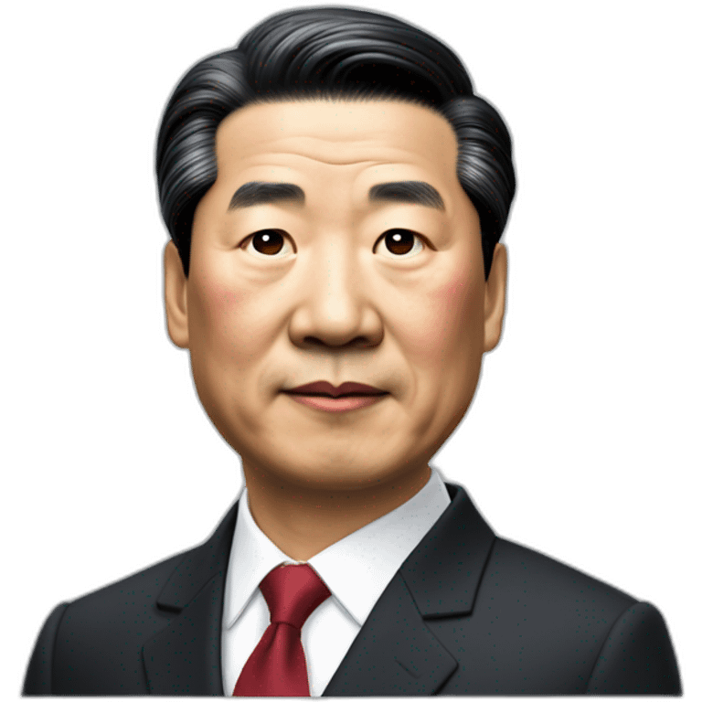 xijinping, asian middle age in suit with a little Crooked neck emoji