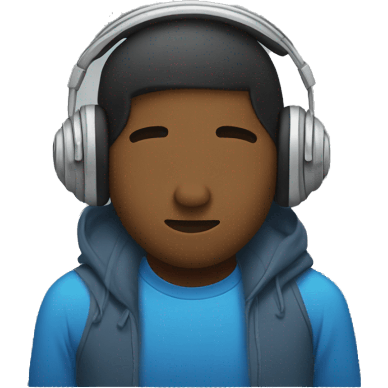 sleein person with headphones emoji