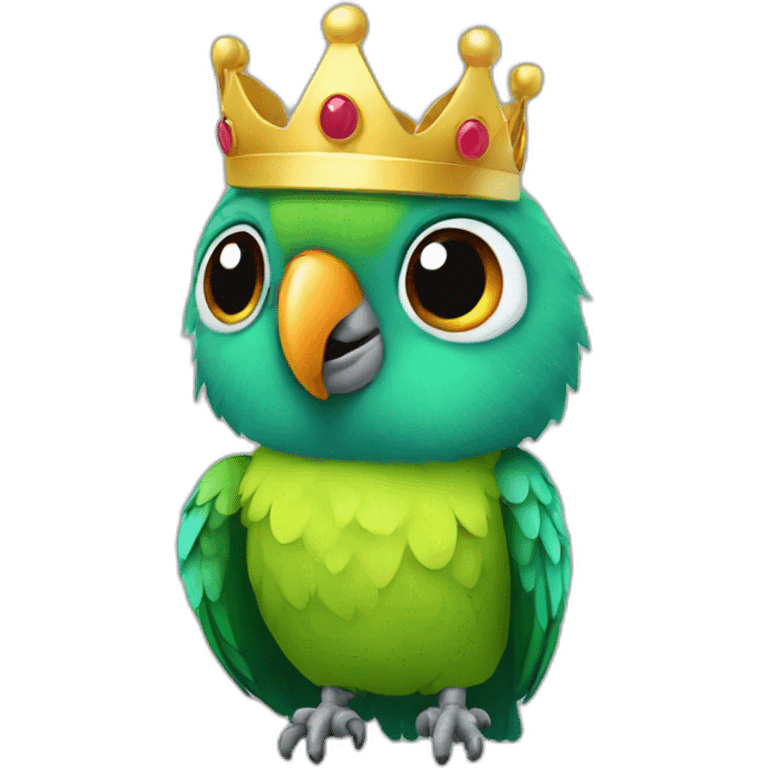 Little parrot in a crown emoji