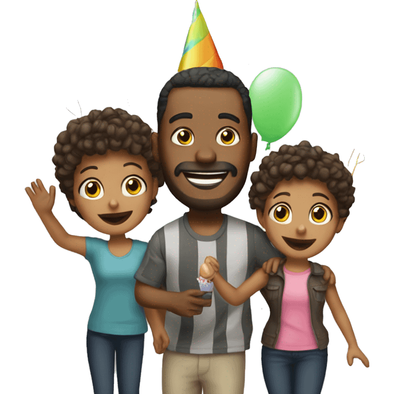 happy birthday 3 white adults emoji