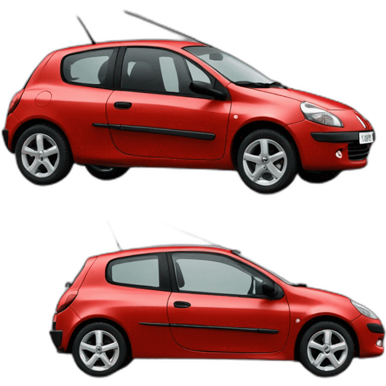 Renault clio red 2003 side view emoji