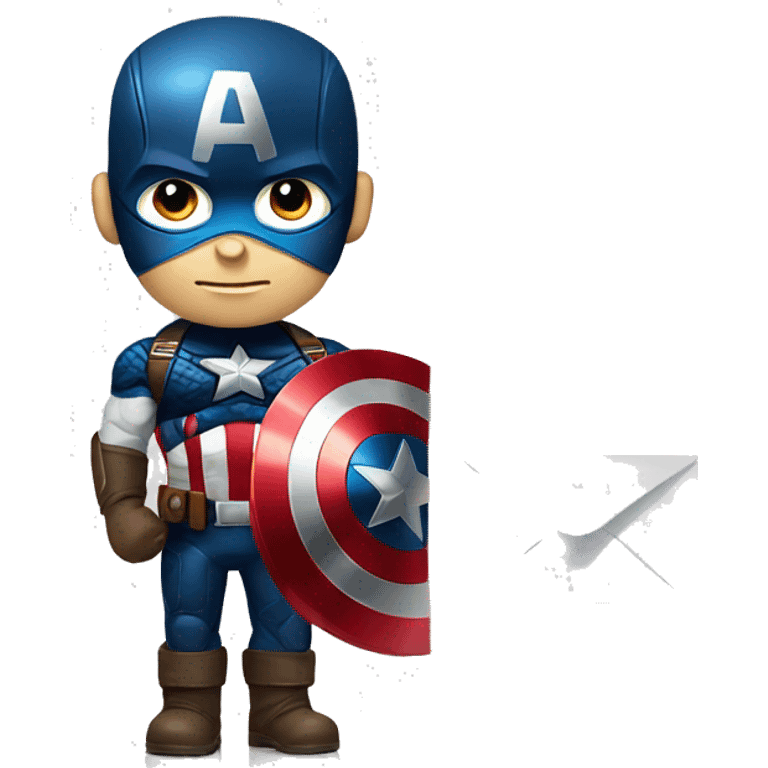 Captain America is preparing a package emoji