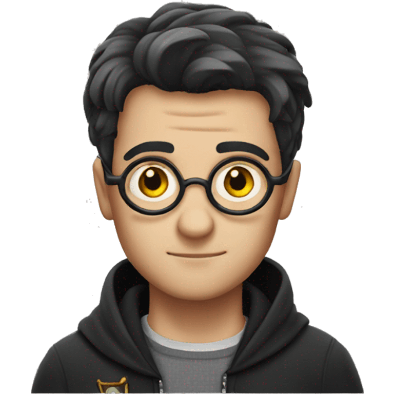 Harry Potter with a zipper on his forehead emoji