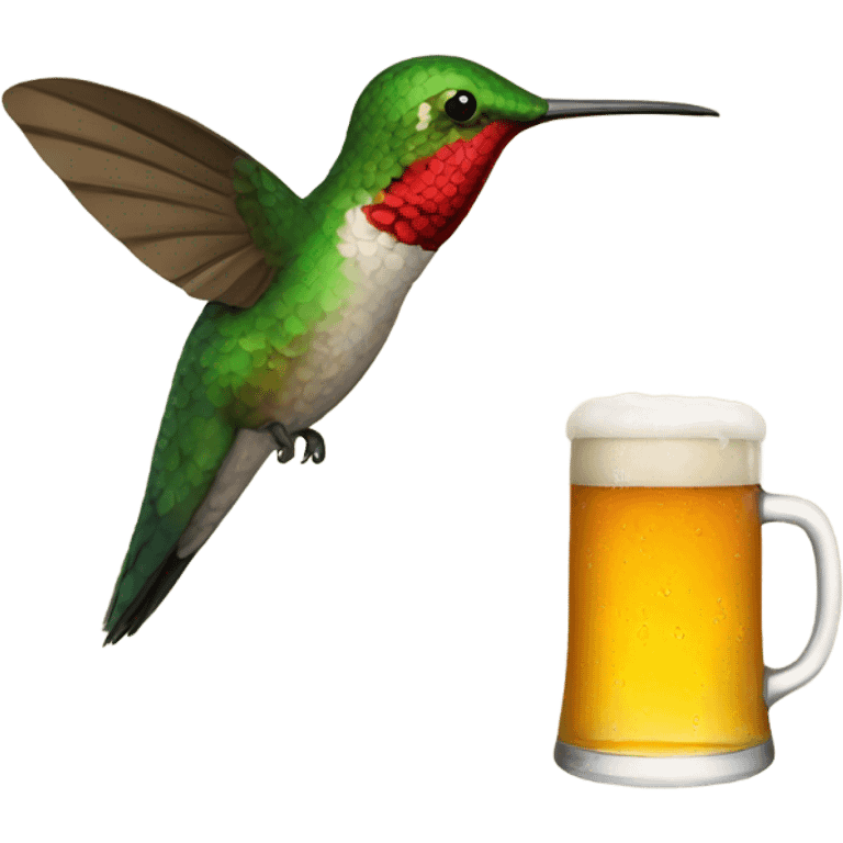 hummingbird holding beer emoji