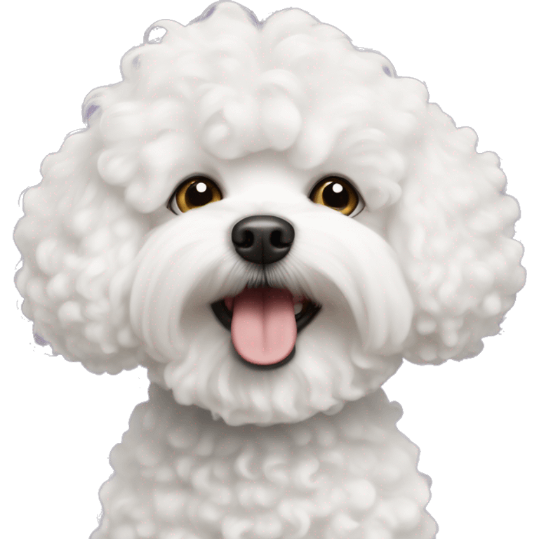 Bichon Frise with funny curly hair  emoji