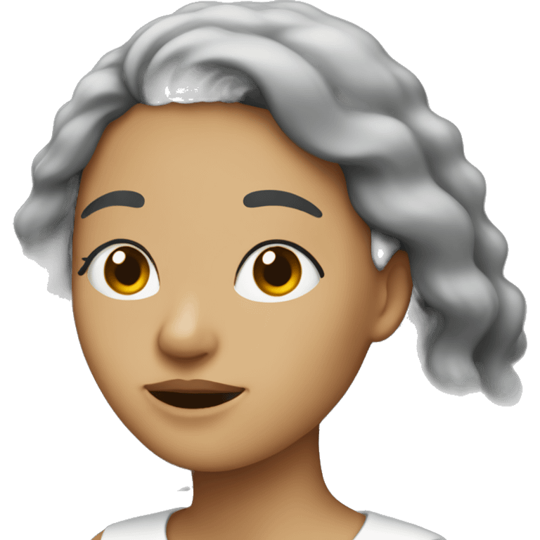 Una mujer durmiendo blanca pelo negro emoji