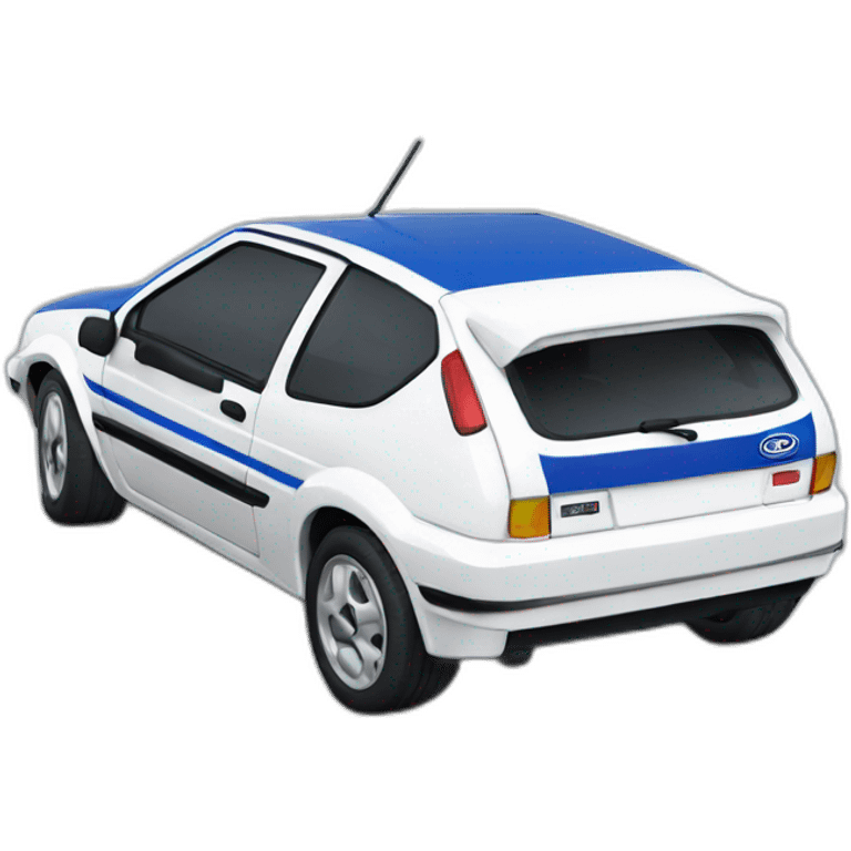 Ford fiesta 1990 White with blue stripe  emoji