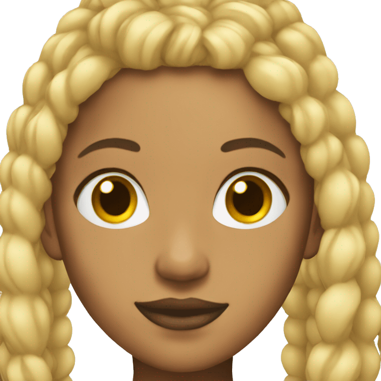 Black lightskin Singer with blonde braids emoji