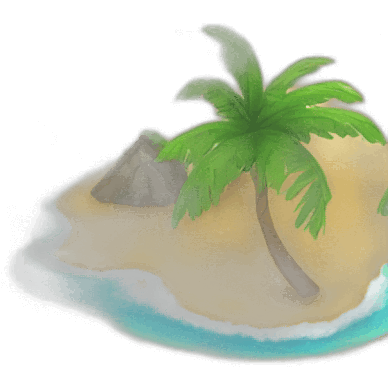 beach with volcan emoji