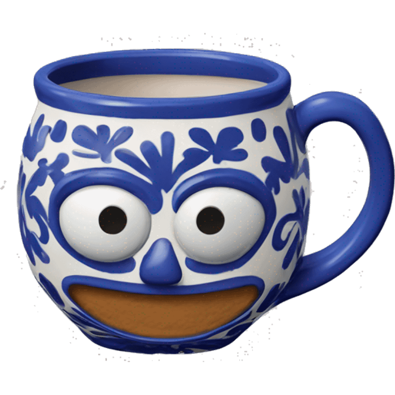 Realistic talavera clay mug isolated.  emoji