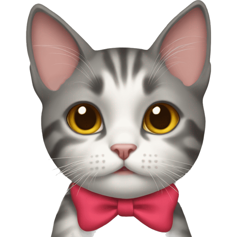 cat wearing a bow emoji