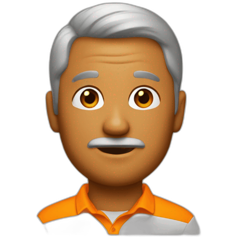 Uncle roger with orange polo emoji