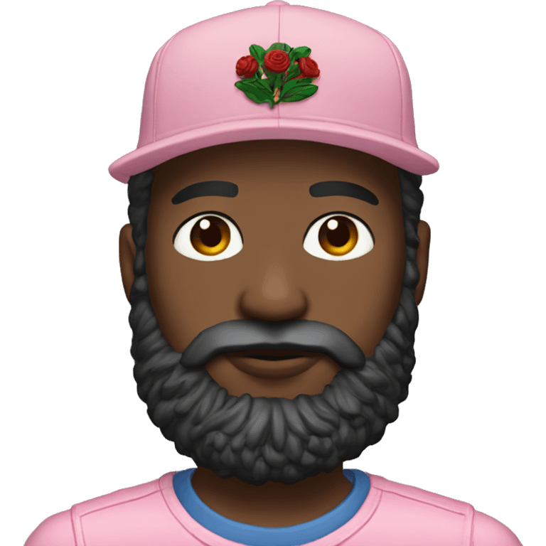 man with beard and gucci blossom cap emoji