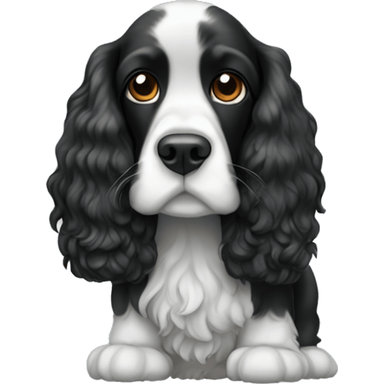 High black and white cocker spaniel emoji