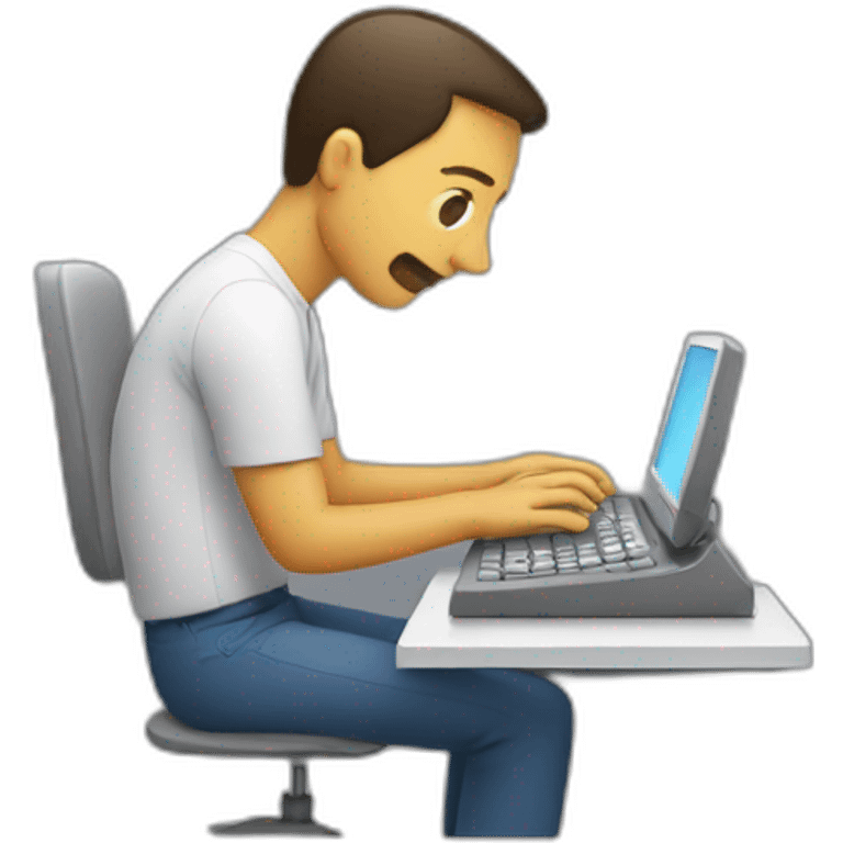 someone typing on  a computter emoji